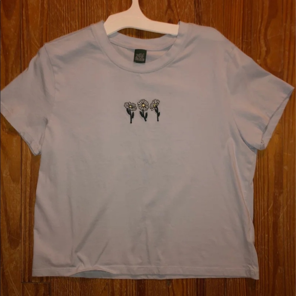 Blue flower crop top